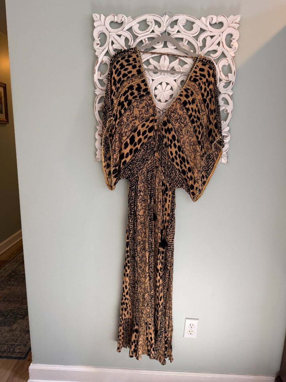 VICI Z&L Boujee Bengal Animal Print V-Neck Maxi Dress